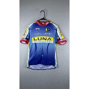 Sugoi LUNA Breast Cancer Fund Cycling Jersey Womens Medium 1/4 Zip Blue Bike